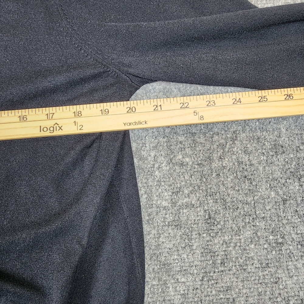 Antonio Melani Black Cashmere Blend Cardigan Cream Chiffon Trim Floral Accent L - Picture 4 of 6